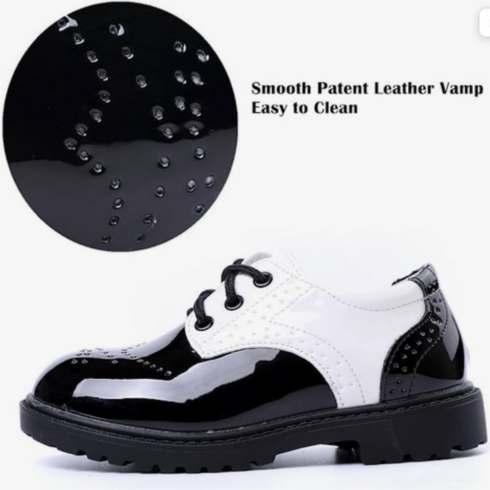 DADAWEN Children's Boy's Lace-Up School Uniform Shoes Comfort Oxford Dress Sz 8T